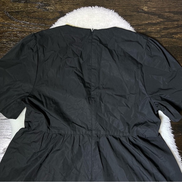 NWT Madewell Black Tie Front Cotton Mini Dress - Picture 8 of 12